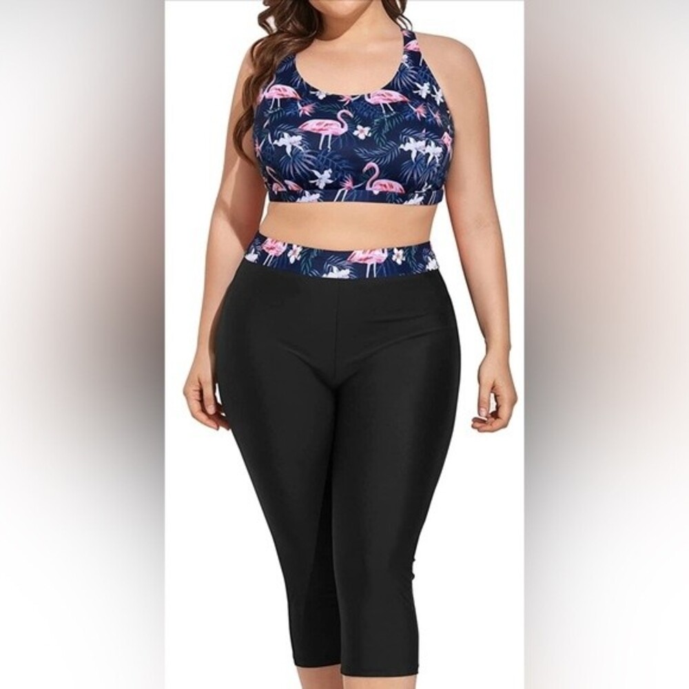Women’s 3 Piece Plus Size Swimsuits for Women Tankini Tops with Sports #…